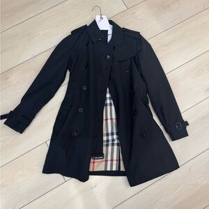 Burberry black trench. Size 4